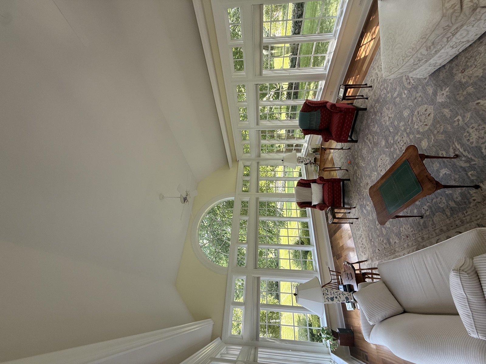 Sunroom with a wall of streak-free windows cleaned by Clear View Window Co., Connecticut