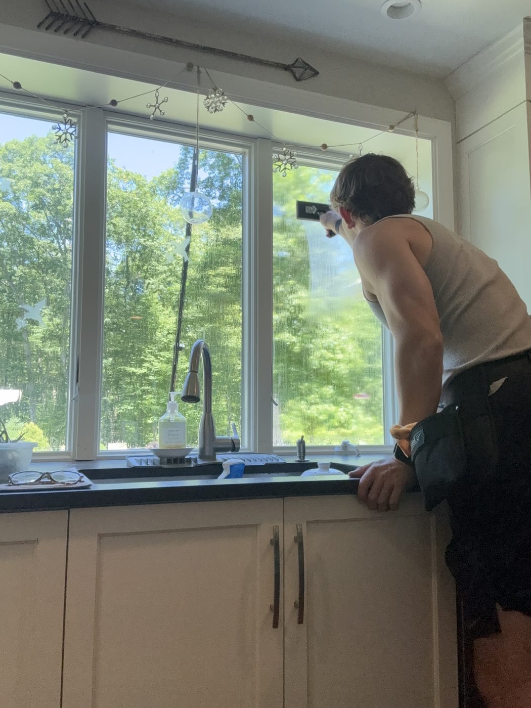 Interior kitchen window cleaning by Clear View Window Co. in Connecticut
